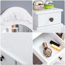 Load image into Gallery viewer, Fast Delivery Bedroom Furniture Dressers With Mirror 5 Drawers 1 Stool Multifunctional Women Makeup Dressers Dressing Table 1pcs