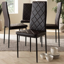 Load image into Gallery viewer, Baxton Studio Blaise Faux Leather High Back Dining Side Chair - Set of 4 Dining Chair 19.69 X 19.69 X 38.58 Inches
