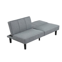 Load image into Gallery viewer, Mainstays Studio Futon, Gray Linen Upholstery couch  home furniture

