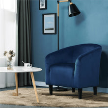 Load image into Gallery viewer, Easyfashion Tub Chair, Set of 2, Navy Blue Velvet Chairs for Bedroom  Accent Chairs for Living Room  Floor Chair
