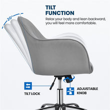 Load image into Gallery viewer, Ergonomic Office Chair Modern Velvet Desk Office Chair for Home Office, Light Gray  Compute Conference Chairs
