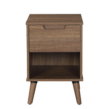 Load image into Gallery viewer, Mainstays Modern 1 Drawer Bedroom Nightstand, Brown Walnut
