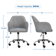 Load image into Gallery viewer, Ergonomic Office Chair Modern Velvet Desk Office Chair for Home Office, Light Gray  Compute Conference Chairs
