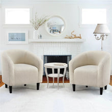 Load image into Gallery viewer, Easyfashion Set of 2 Barrel Accent Chair, Ivory
