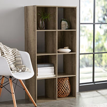 Load image into Gallery viewer, Mainstays 8-Cube Storage Organizer, Rustic Brown bookshelf organizer  bookshelves  storage shelf  book shelf furniture
