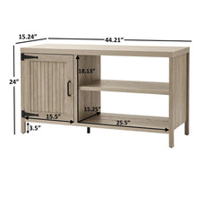 Load image into Gallery viewer, Farmhouse TV Stand for TVs up to 50", Rustic Gray
