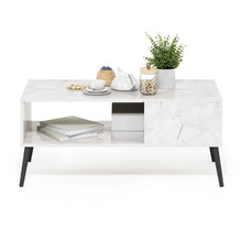 Load image into Gallery viewer, Claude Mid Century Style Coffee Table with Wood Legs, Marble White
