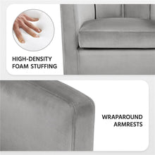 Load image into Gallery viewer, Contemporary Barrel Accent Arm Chair, Gray Velvet
