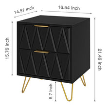 Load image into Gallery viewer, Hommoo 2 Drawers Nightstand Set, Modern Bedside Table Set with Metal Leg, Accent End Side Table for Living Room &amp; Bedroom, White
