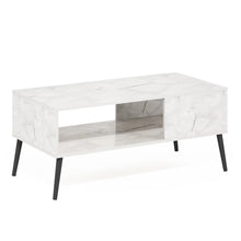 Load image into Gallery viewer, Claude Mid Century Style Coffee Table with Wood Legs, Marble White
