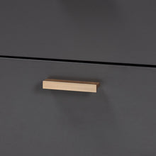 Load image into Gallery viewer, Kelson Modern and Contemporary Dark Grey and Gold Finished Wood 2-Drawer Nightstand
