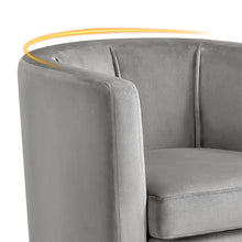 Load image into Gallery viewer, Contemporary Barrel Accent Arm Chair, Gray Velvet
