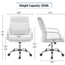 Load image into Gallery viewer, Ergonomic Office Chair Steady 22.5 In Executive Chair, 300 Lbs. Capacity, White Conference Chairs Computer Chairs
