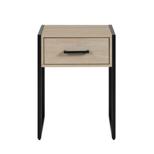 Load image into Gallery viewer, Industrial Bedroom Nightstand, 1 Drawer, Beige Oak  Nightstands for Bedroom Furniture  Bed Side Table  Small Table
