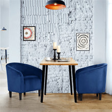 Load image into Gallery viewer, Easyfashion Tub Chair, Set of 2, Navy Blue Velvet Chairs for Bedroom  Accent Chairs for Living Room  Floor Chair
