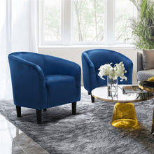 Load image into Gallery viewer, Easyfashion Tub Chair, Set of 2, Navy Blue Velvet Chairs for Bedroom  Accent Chairs for Living Room  Floor Chair
