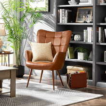 Load image into Gallery viewer, Bellamy Studios Faux Leather Wingback Accent Chair, Tan Accent Chair  Lounge Chair  Accent Chairs for Living Room

