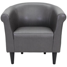 Load image into Gallery viewer, Faux Leather Bucket Accent Chair lounge chair  vanity chair  sofa chair  living room furniture
