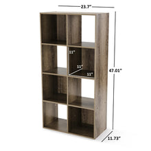 Load image into Gallery viewer, Mainstays 8-Cube Storage Organizer, Rustic Brown bookshelf organizer  bookshelves  storage shelf  book shelf furniture
