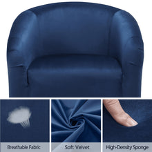Load image into Gallery viewer, Easyfashion Tub Chair, Set of 2, Navy Blue Velvet Chairs for Bedroom  Accent Chairs for Living Room  Floor Chair
