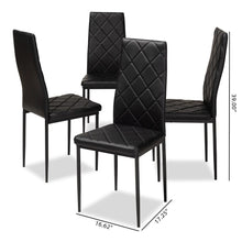 Load image into Gallery viewer, Baxton Studio Blaise Faux Leather High Back Dining Side Chair - Set of 4 Dining Chair 19.69 X 19.69 X 38.58 Inches
