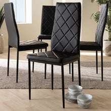 Load image into Gallery viewer, Baxton Studio Blaise Faux Leather High Back Dining Side Chair - Set of 4 Dining Chair 19.69 X 19.69 X 38.58 Inches
