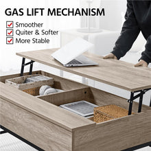 Load image into Gallery viewer, Farmhouse Split Lift Top Coffee Table, Rustic Gray
