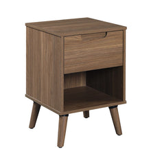 Load image into Gallery viewer, Mainstays Modern 1 Drawer Bedroom Nightstand, Brown Walnut
