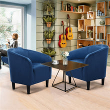 Load image into Gallery viewer, Easyfashion Tub Chair, Set of 2, Navy Blue Velvet Chairs for Bedroom  Accent Chairs for Living Room  Floor Chair
