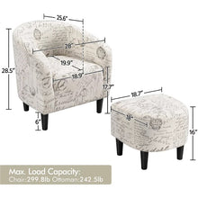 Load image into Gallery viewer, Easyfashion Chair &amp; Ottoman Sets, Letter Printlounge chair  chairs living room
