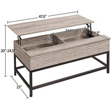 Load image into Gallery viewer, Farmhouse Split Lift Top Coffee Table, Rustic Gray
